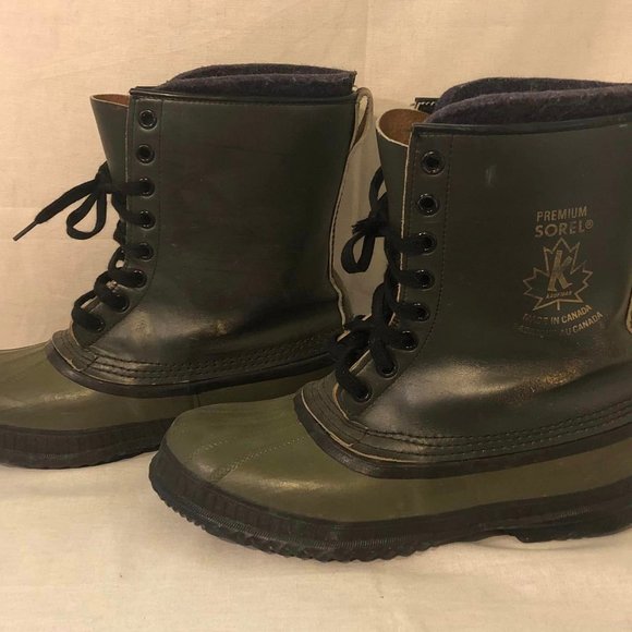 Size 10 Men's Green Sorel Premium Waterproof Warm Lining Boots - Picture 4 of 9